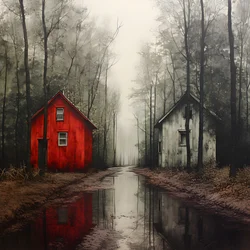 Two Red Houses in the Forest 3