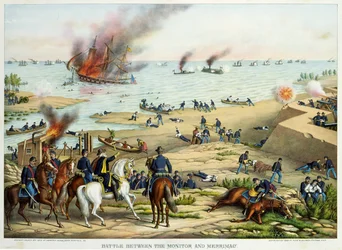 Battle between the Monitor and Merrimac
