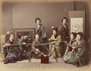 Japanese Girl Playing Game, c.1880