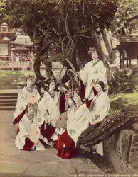 Miko, or Performing in A Temple Dancing at Nara, c.1890