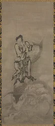 Hotei with Daoist Immortals: Immortal Riding Carp