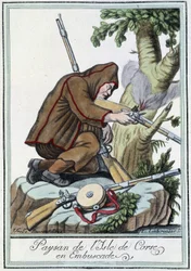 Peasant of the Isle of Corsica in ambush - in “Encyclopédie des voyages” by J. Grasset St Sauveur, Deron, Paris