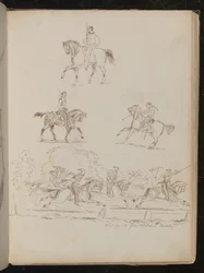 Studies of Soldiers on Horseback, the Group Scene is Inscribed 