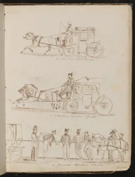 Studies of "a London Cab Driver", "a Cittadine Driver - Genoa", and "a Genoese Cittadine Stand", Dated "June 26/61"