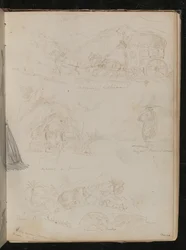 Studies of a Horse Drawn Carriage with Rider