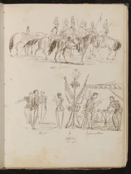 Study of Soldiers on Horses Inscribed 