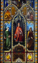 The triumph of Dante (1851), stained-glass window by Giuseppe Bertini, Poldi Pezzoli Museum, Milan, Lombardy, Italy