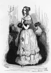 Illustration for Duchess Of Langeais, novel by Honore de Balzac from Human Comedy, engraving by Laisne