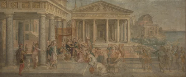 The Queen of Sheba before King Solomon