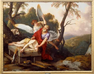 Abraham sacrificing his son Isaac, painting by Laurent de La Hyre (1606-1656), 1650, Reims, Museum Saint-Denis