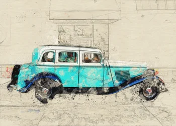 Blue Car Sketch