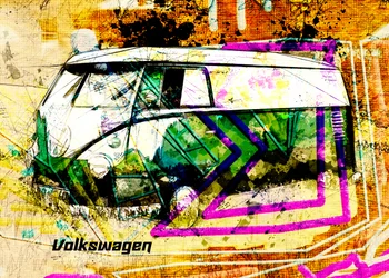 Colorful Grunge Bus