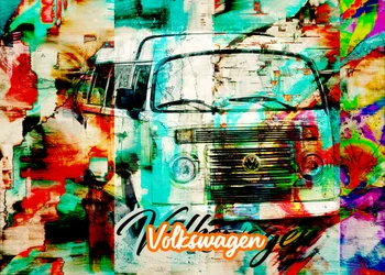 Colorful Vintage Van Art