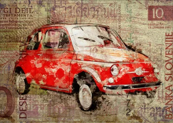 Red Vintage Fiat 500