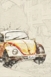 Retro Yellow Beetle