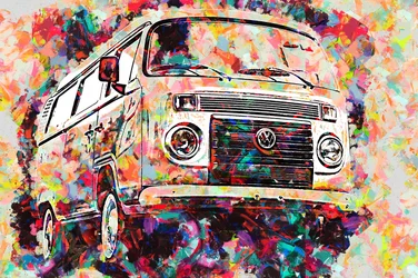 Vibrant Abstract Van