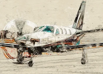 Vintage Prop Plane Sketch