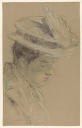 Woman with Hat, Looking Down