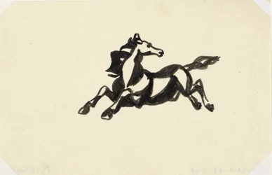 Jumping Horse with Head Turned Back