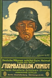 Sturmbataillon Schmidt; German Men Protect Your Homeland! Join... Pub. Berlin, 1917