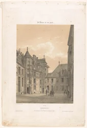 View of the courtyard of the Palais Jacques-Coeur in Bourges (Contemporary France)