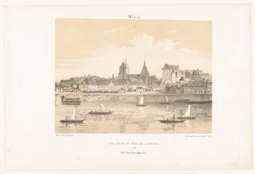 View of the hospital of Blois from the other side of the Loire (Contemporary France)