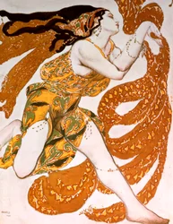 Bacchante, costume design for a Ballets Russes production of Tcherepnins Narcisse, 1911