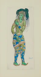 Costume design for the Ballet Blue God by R. Hahn