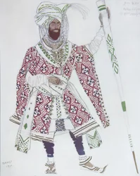 Costume design for the Ballet Blue God by R. Hahn