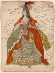 Costume Design for the Ballet Sleeping Beauty by P. Tchaikovsky (Drawing by Leon Bakst)