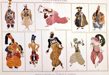 Costumes for Scheherazade by Nicholas Rimsky-Korsakov, directed by Leo Bakst
