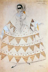 Noble Waltz, costume sketch for the ballet 