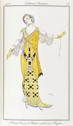 Parisian clothing: Dione-drawing by Bakst executed by Paquin, 1913