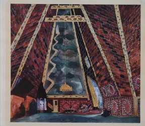 Stage Design for the Ballet Thamar by M.A. Balakirev, 1912