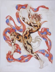 Vaslav Nijinsky in the Ballet The Afternoon of a Faun by C. Debussy