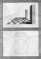 Treatise on Architecture, Perspective, and Geometry: Board Taken from "De Architectura Libri Decem" by Leon Battista Alberti (1404-1472), Architect, Mathematician, Italian Poet of the Renaissance, London