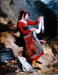The Wife of a Bandit Examining his Spoils