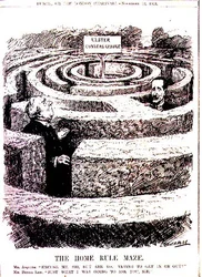 The Home Rule Maze. Mr Asquith: "Excuse me, Sir, but are you trying to get in or out?" Mr. Bonar Law: "Just what I was going to ask you, Sir" from 