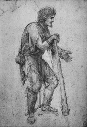 A Man with a Club and Shackled Feet