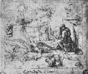 Allegory: Animals Fighting and a Man with a Burning-Glass