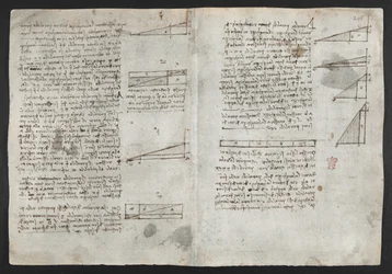 Drawings on the mechanical powers and forces, percussion, gravity, motion, optics and astronomy, with various arithmetical and geometrical propositions, illustration from Leonardo
