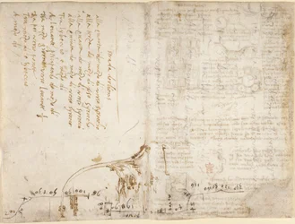 Note and sketch describing the itinerary of the 