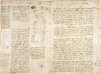 Notes, mathematical calculations and diagram entitled 