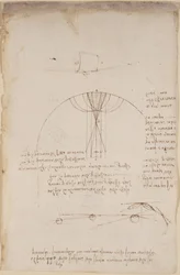 Diagrams on optics, concerning the caustics of reflection; note and sketch on mechanics, concerning the power of percussion and with references to the Aristotelian principle