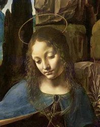 Detail of the Head of the Virgin, from The Virgin of the Rocks (detail)