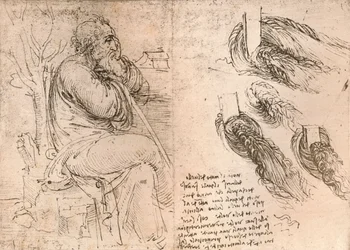 Drawing Illustrating the Representation of Hair Falling Down in Curls