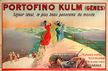 Advertising poster for the Portofino Kulm Hotel in Camogli, Italy, 20th Century