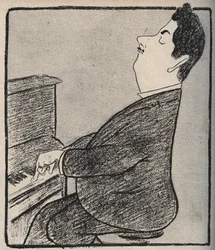 Portrait of Giacomo Puccini, Italian composer
