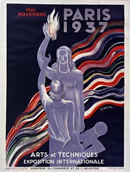 Poster of the 1937 International Exhibition in Paris, 1937.