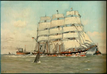 Four-Masted Barque of the Hamburg Shipping Company Wencke Sons, Cargo Ship